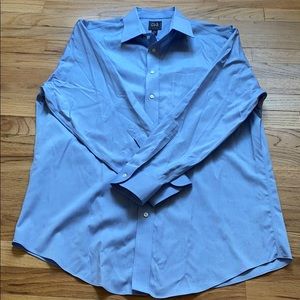 Men’s blue dress shirt.